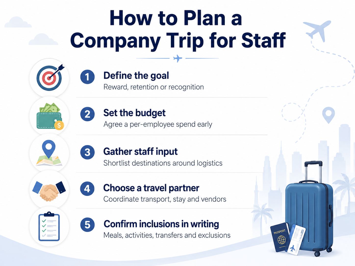 5 steps to planning company trips for staff