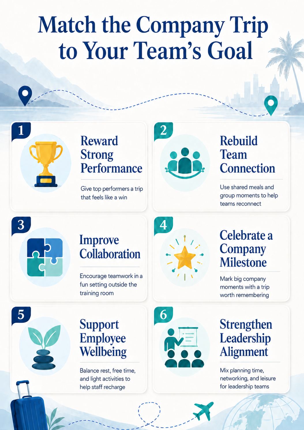 Company trip objectives aligned with team’s needs